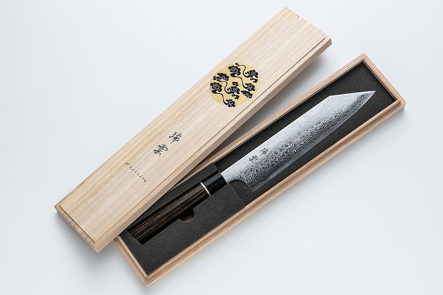 Нож кирицуке Сантоку 180мм, R2/SG2 62 слоя Дамаск, Kanetsugu Zuiun 9303, Япония основное фото