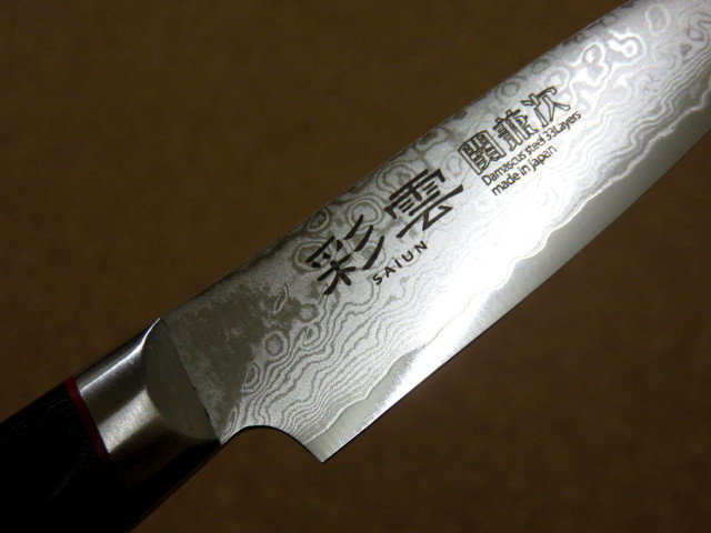 Нож овощной Петти 90 мм, VG-10 33 слоя Дамаск, Kanetsugu SAIUN 9000, Япония
