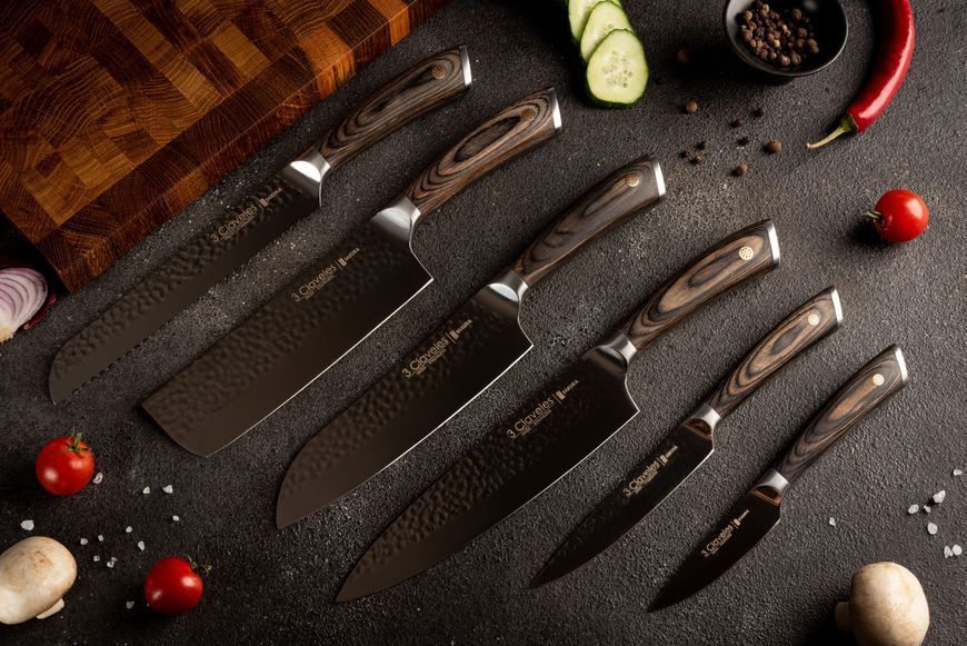 Set of 6 Kitchen Knives, SAKURA 3claveles OH0002, Spain