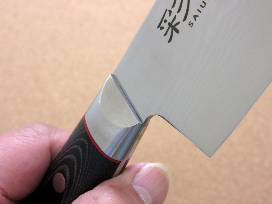 Santoku knife 170 mm, VG-10 33 layers Damask, Kanetsugu SAIUN 9003, Japan