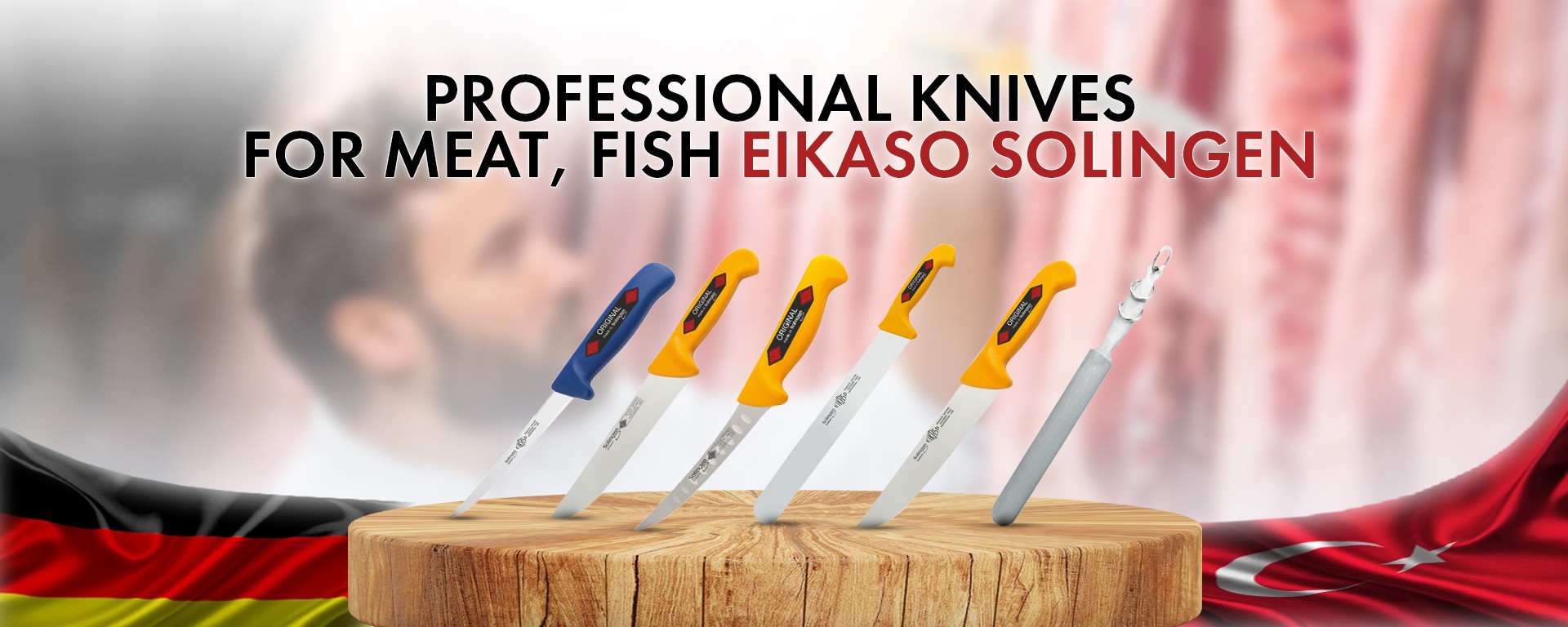 Professional knives for meat, fish and poultry