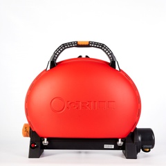 Портативний переносний газовий гриль O-GRILL 500T, червоний + адаптер А-Тип