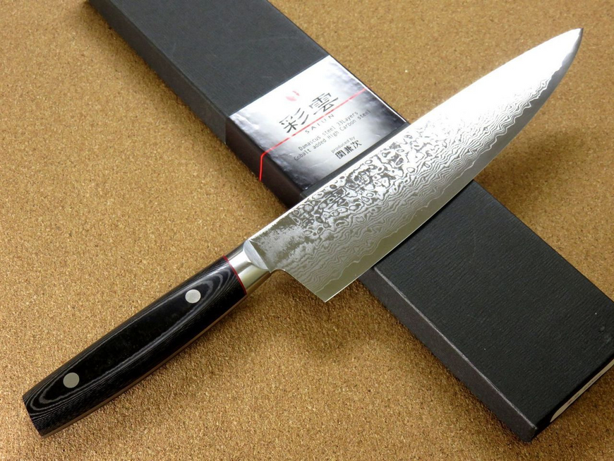 Chef's knife 230 mm, VG-10 33 layers Damask, Kanetsugu SAIUN 9006, Japan