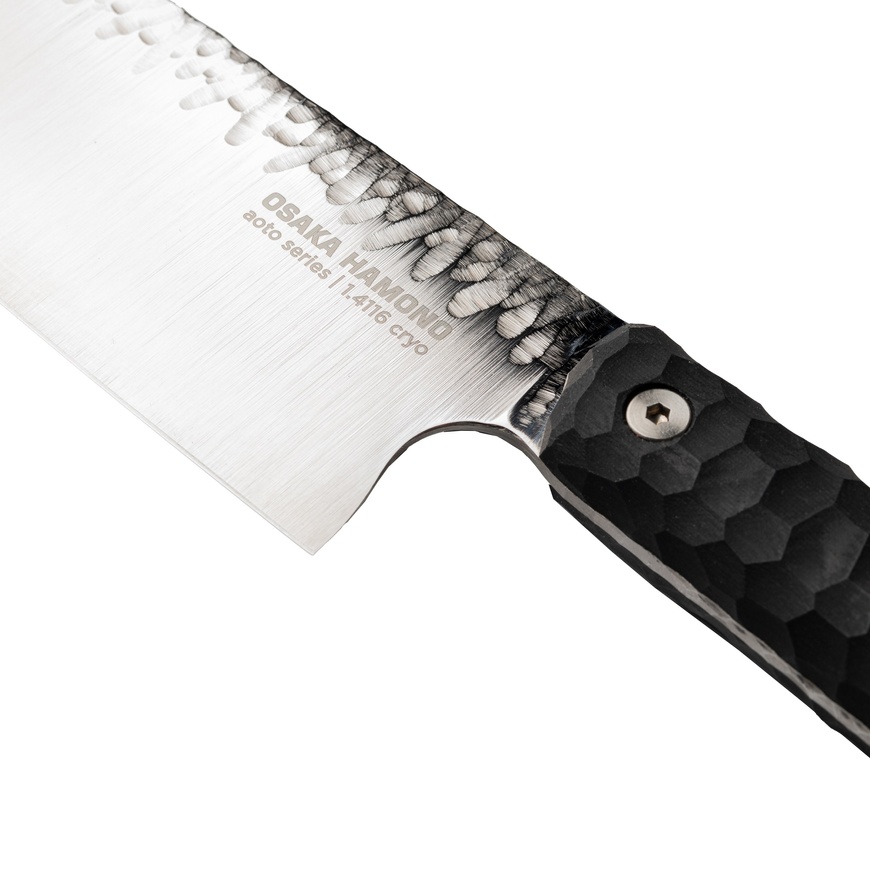 Нож кухонный Универсальный Шеф 17,5 см, Aoto, черный, 1.4116 Cryo, Osaka Hamono, Украина