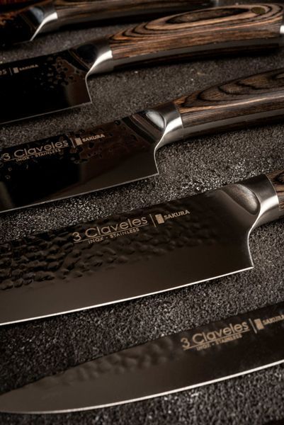 Set of 5 Kitchen Knives, SAKURA 3claveles OH0032, Spain