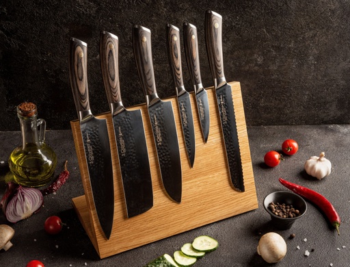 Set of 6 Kitchen Knives, SAKURA 3claveles OH0002, Spain