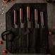 Roll for 5 knives, black, cotton with paraffin impregnation OSAKA HAMONO &trade; OH0024