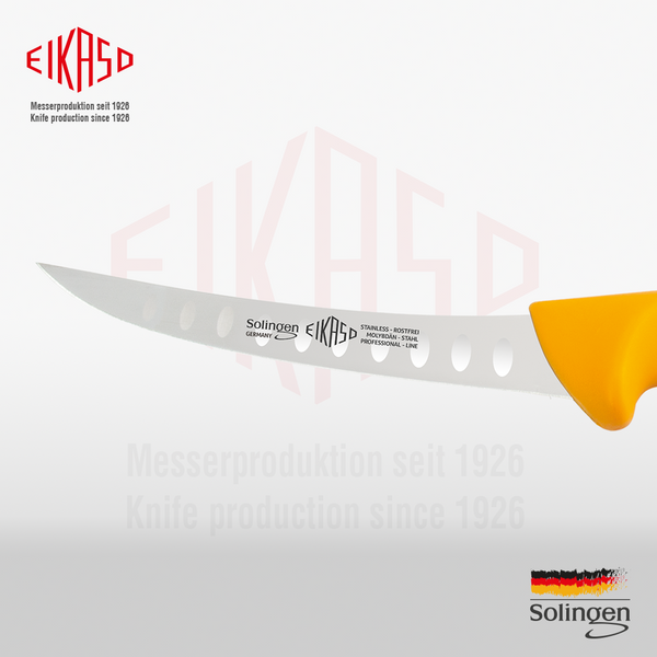Paring knife, bent with depressions, hard 16 cm Eikaso Solingen BUTCHER KNIVES 1021631-312