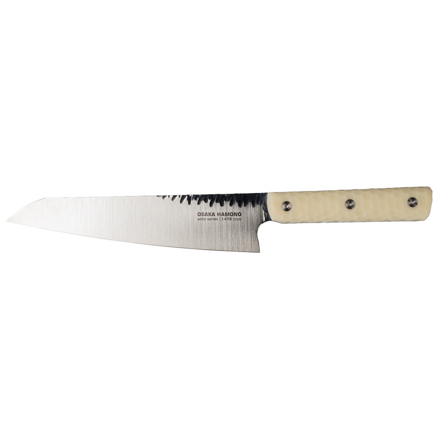 Нож кухонный Кирицуке 20 см, кремовый, 1.4116 cryo Aoto, Osaka Hamono, OH1012, Украина