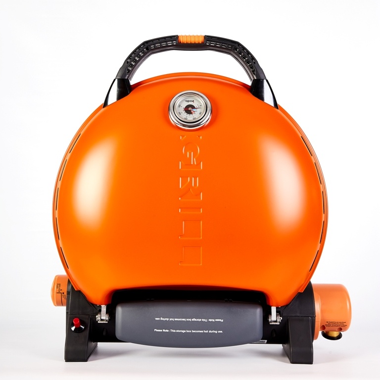 Портативний переносний газовий гриль O-GRILL 600T, помаранчевий + адаптер А-Тип
