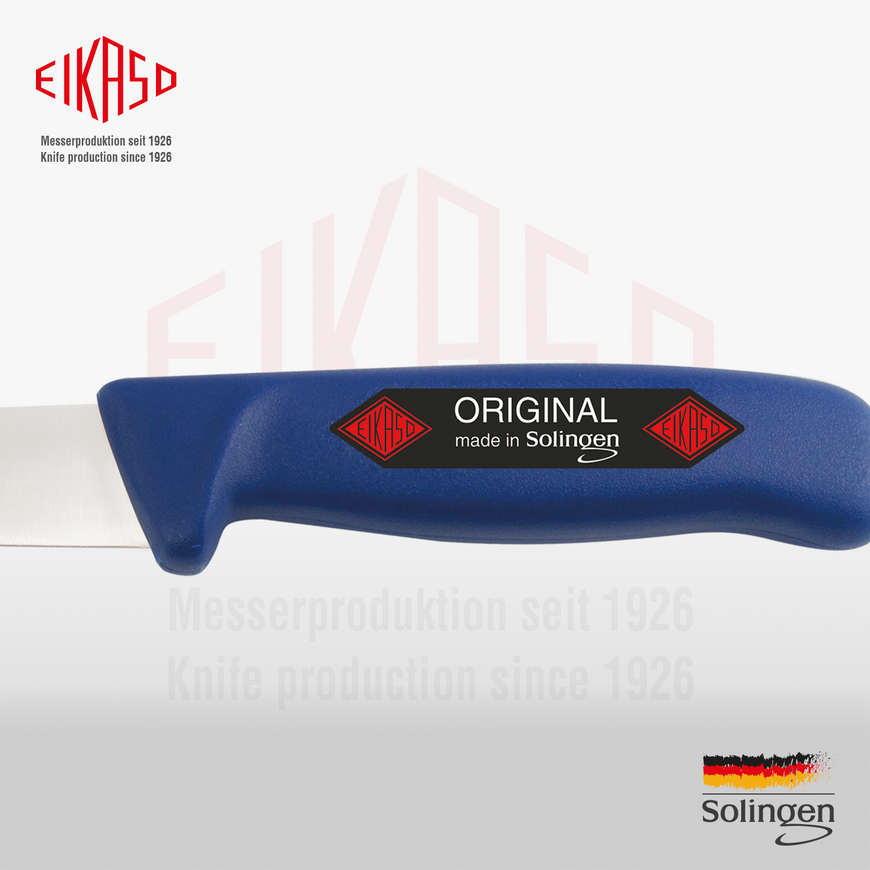 Fish knife straight tip in the middle, flexible 18 cm Eikaso Solingen blue 3801810-394