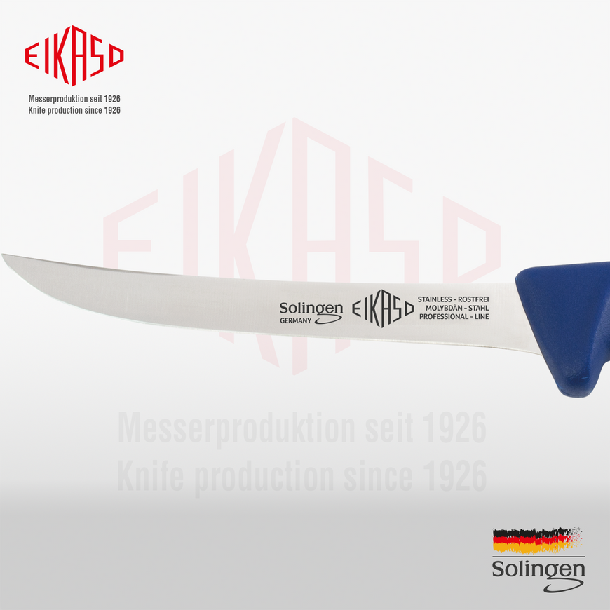 Fish knife bent, flexible 16 cm Eikaso Solingen blue 3801610-394