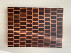 End-grain processing board made of ash wood with thermally treated oak inserts OSAKA HAMONO ™ OH0033, 40x30x3 cm.