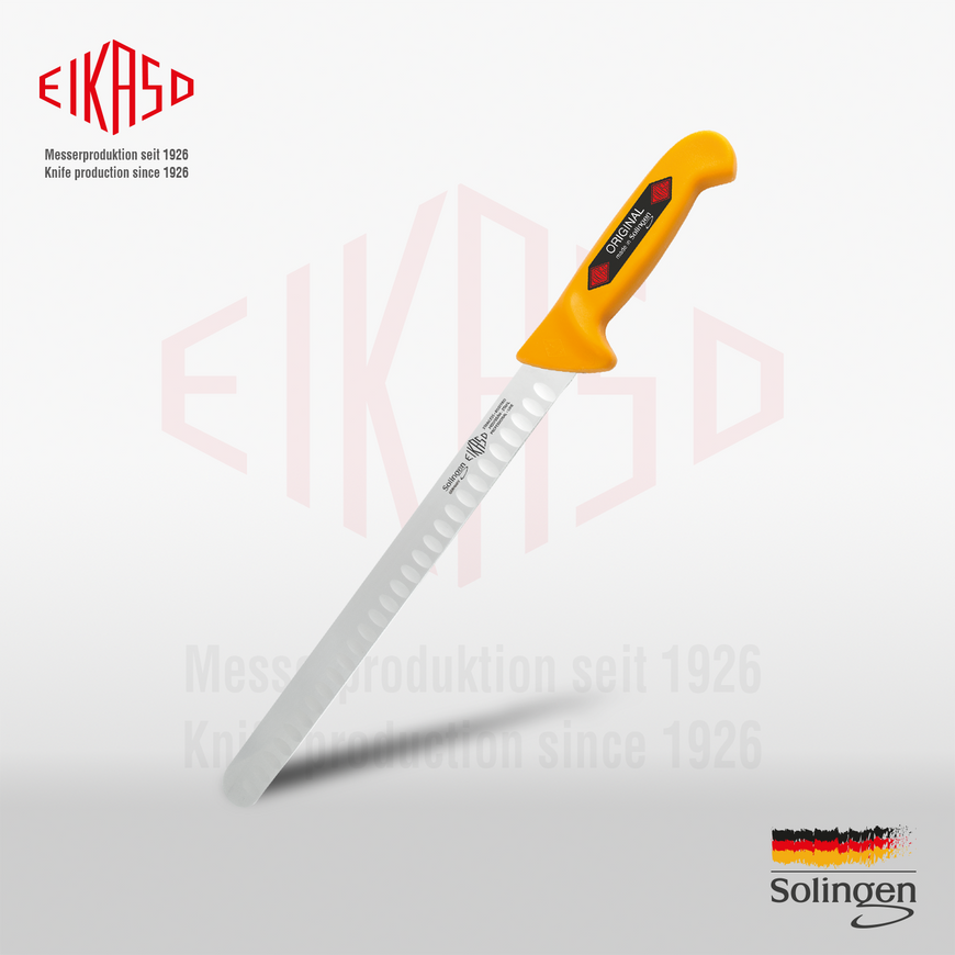 Carving knife/slicing knife with notches, medium flexibility 30 cm Eikaso Solingen 1703021-302