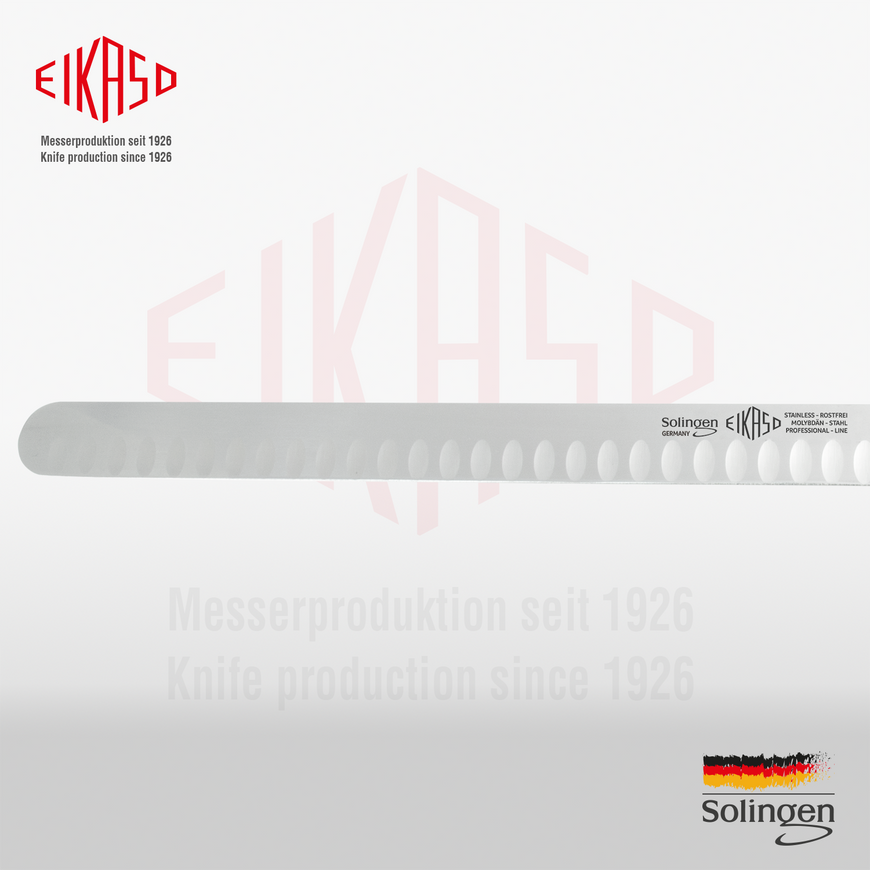 Carving knife/slicing knife with notches, medium flexibility 30 cm Eikaso Solingen 1703021-302