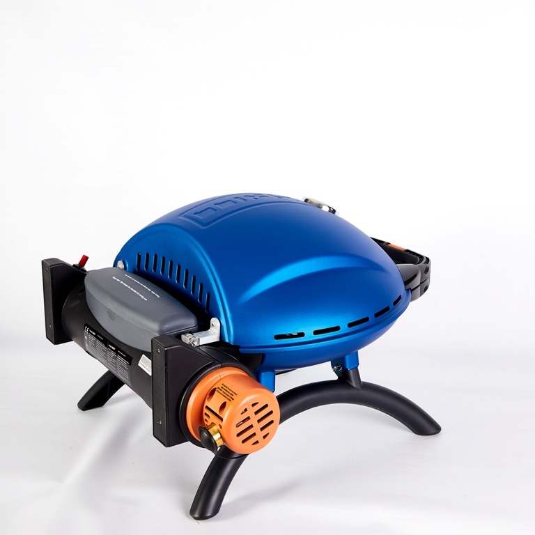 Портативний переносний газовий гриль O-GRILL 800T, синій + адаптер А-Тип