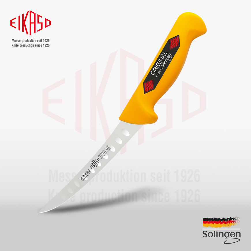 Paring knife bent with depressions, hard 13 cm Eikaso Solingen 1021331-312