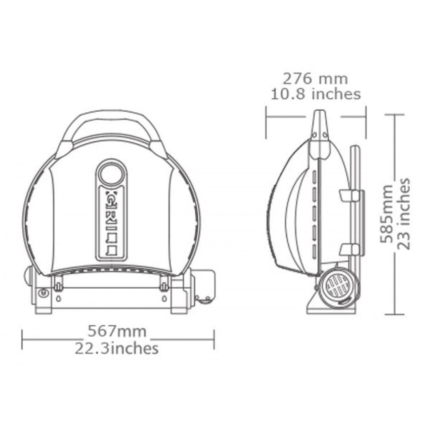 Portable gas grill O-GRILL 800T, green + A-Type adapter