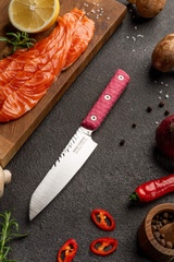 Mini kitchen knife Kaiseki 12.5 cm, Aoto, pink, 1.4116 Cryo, Osaka Hamono, OH1015, Ukraine