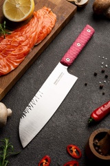 Kitchen knife Santoku 18.5 cm, Aoto, pink, 1.4116 cryo Aoto , Osaka Hamono, OH1016, Ukraine