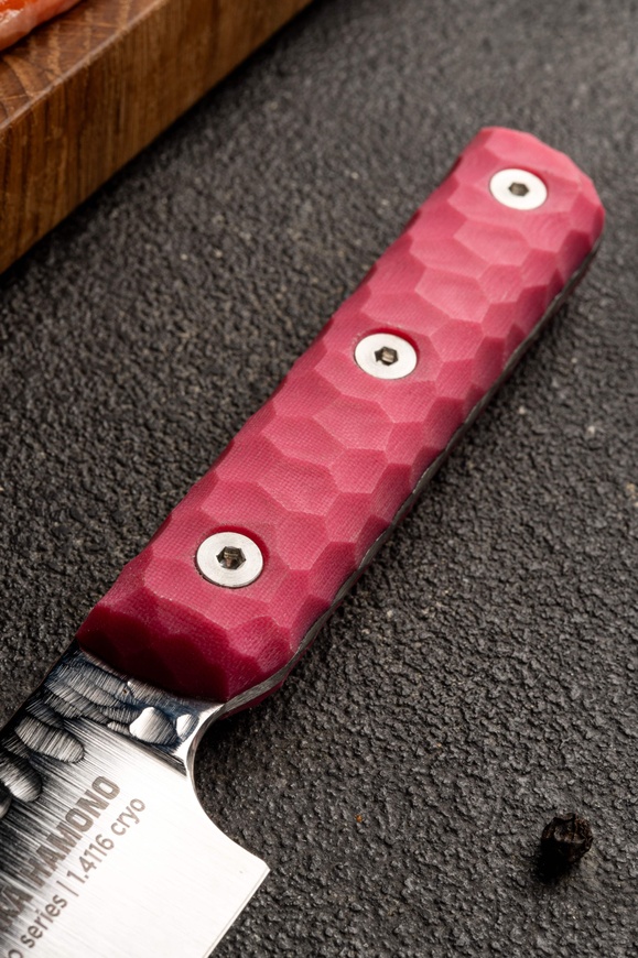 Нож кухонный Сантоку 18,5 см, Aoto, розовый, 1.4116 cryo Aoto , Osaka Hamono, OH1016, Украина