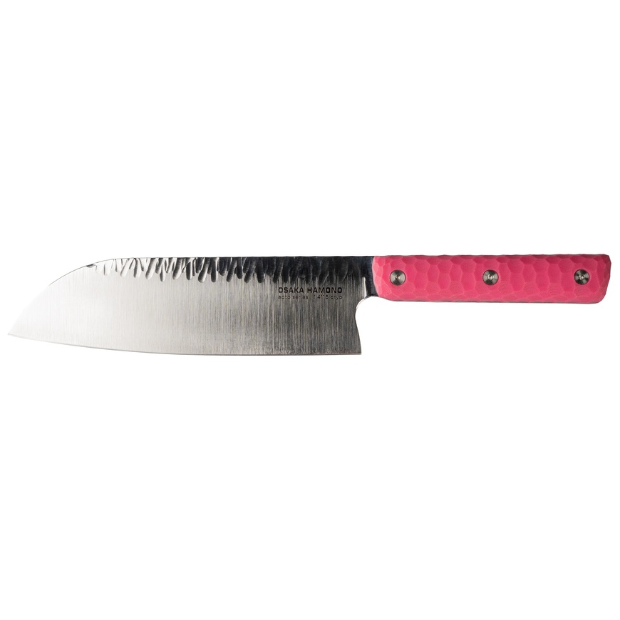 Нож кухонный Сантоку 18,5 см, Aoto, розовый, 1.4116 cryo Aoto , Osaka Hamono, OH1016, Украина