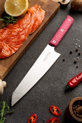 Kitchen knife Kiritsuke 20 cm, Aoto, pink, 1.4116 Cryo, Osaka Hamono, OH1017, Ukraine