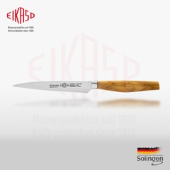 Tomato knife with serrated edge 12 cm olive wood handle forged