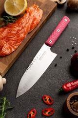 Kitchen knife Universal Chef 17.5 cm, Aoto, pink, 1.4116 Cryo, Osaka Hamono, OH1018, Ukraine